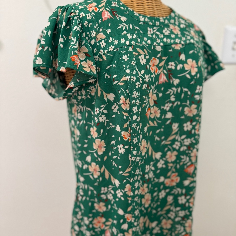 Green Floral Top